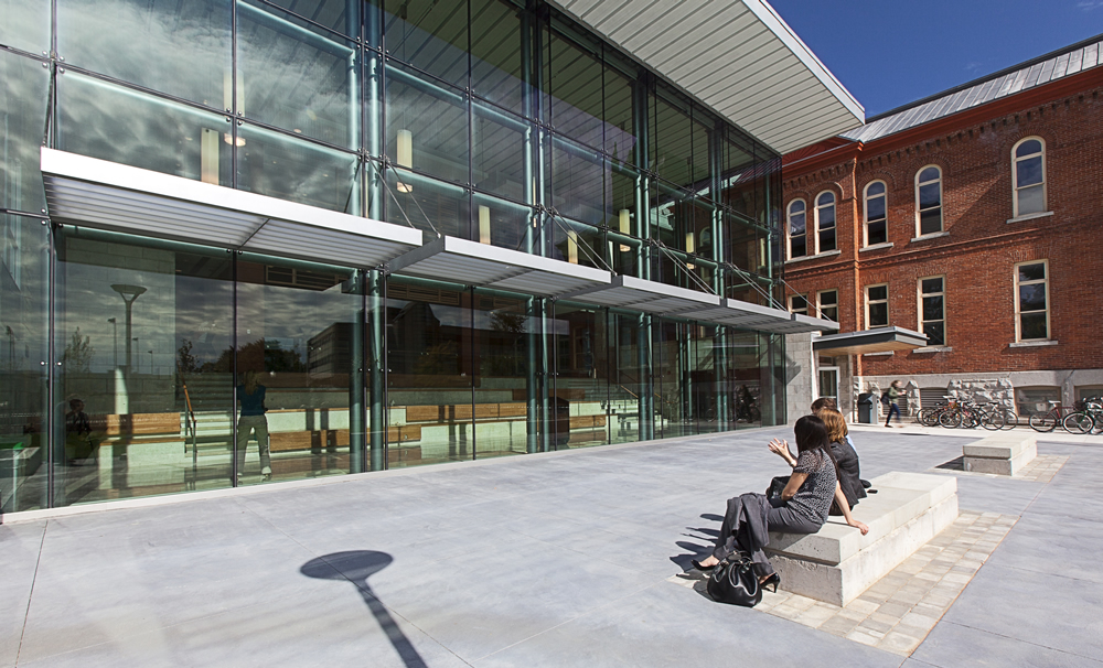 The face of the new Goodes Hall wing