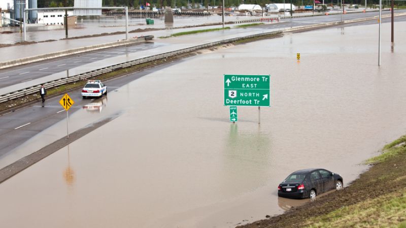 calgary flooded highway