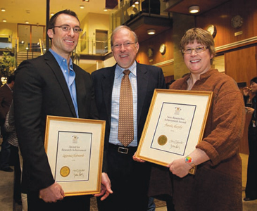 Laurence Ashworth (left), Dean David Saunders and Pamela Murphy