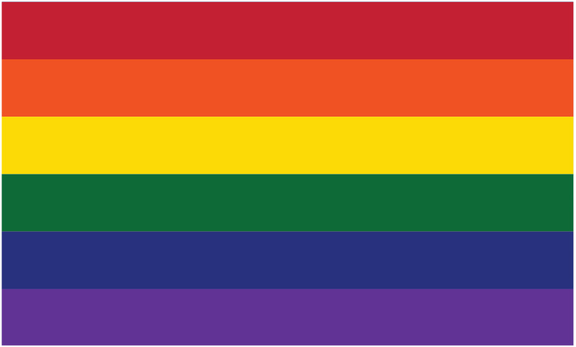 A rainbow flag.