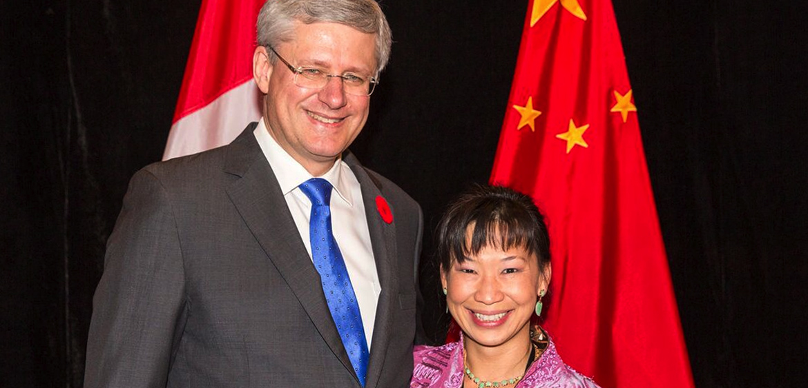 Peng-Sang Cau with Prime Minister Stephen Harper on a trade mission to China. 