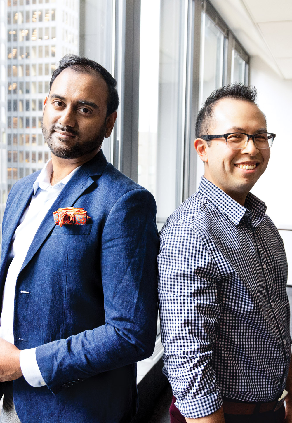 Travis Ratnam (left) and  Arthur Lui at Knowledgehook's office in Toronto.