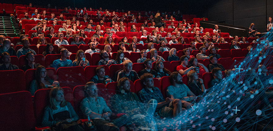 Audience in movie theatre