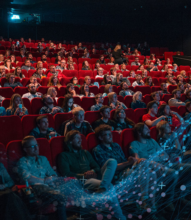 Audience in movie theatre